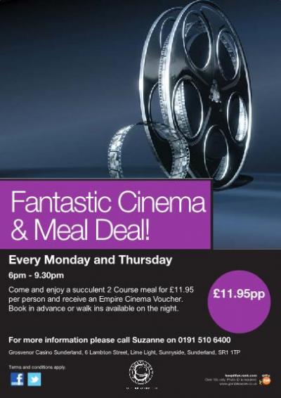 Cinema Deal 11.95 - Grosvenor Casino & Empire Sunderland